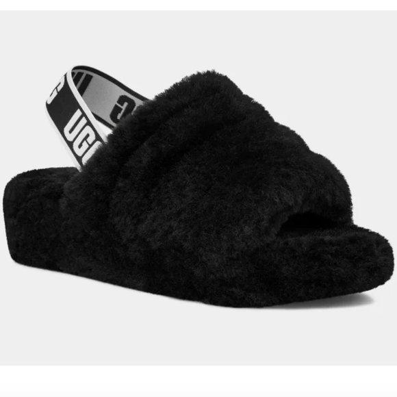 UGG Fluff Yeah Slide Black - Picture 1 of 9